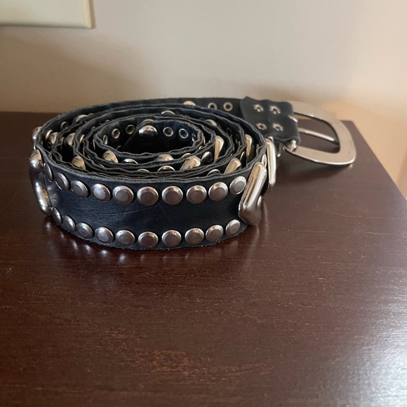 Handmade Genuine Leather Silver Studded Belt - Picture 6 of 9